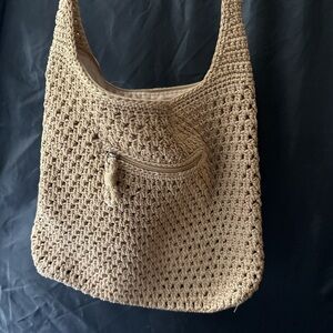 The Sak Tan Crochet Shoulder Bag